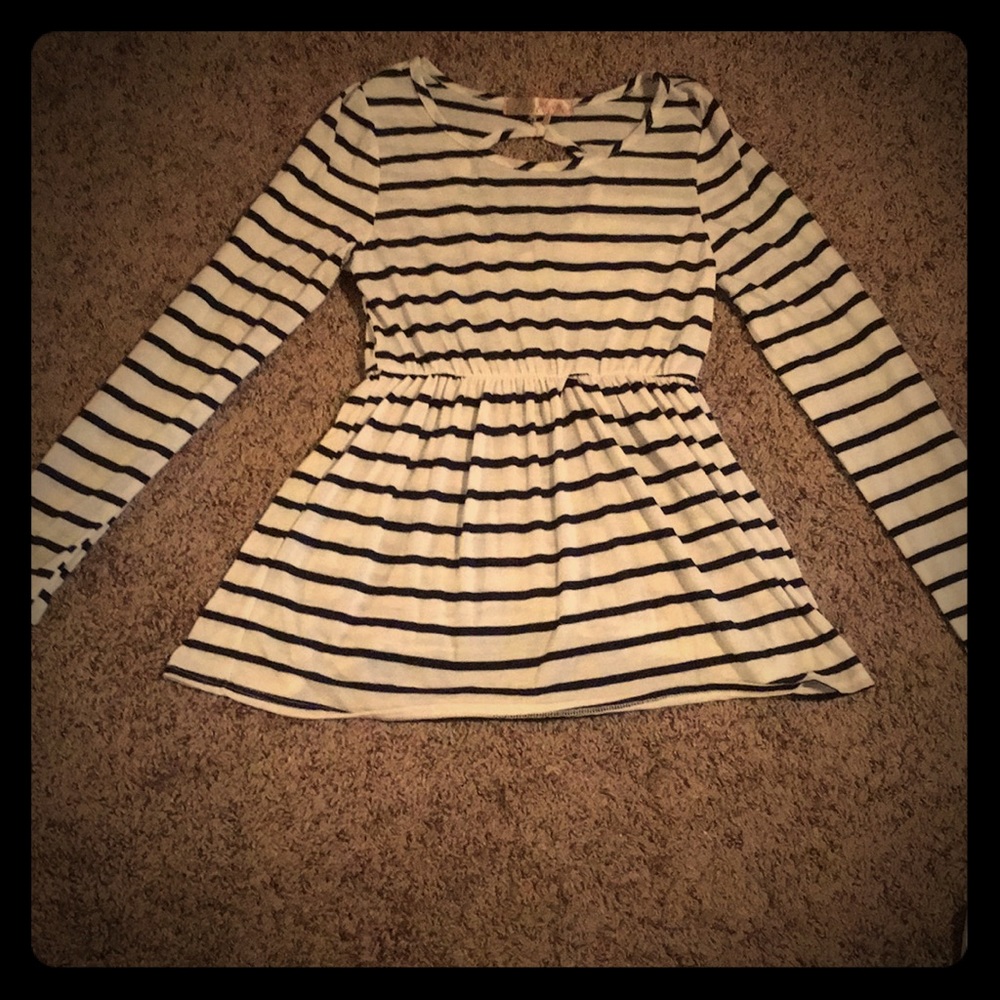 Penelope Navy/Ivory Striped Long Sleeve Top